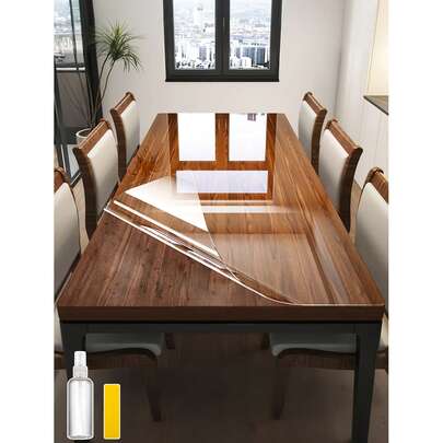 1卷透明厨房保护膜（含工具），防水防油、阻燃防霉，可移除背胶贴纸，适用于桌面、墙面、咖啡桌、餐桌、家具、厨房防溅板、瓷砖、宿舍装饰、橱柜、大理石翻新贴纸 - 易于清洁，不留残胶