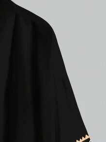 男士休闲开衫，中国风汉服开衫，休闲夏装 - 黑色 - 查看 5