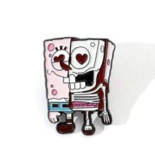 SPONGEBOB 海绵宝宝1/6件创意动漫海绵宝宝胸针套装创意浮游生物机器人珐琅别针背包服装首饰金属徽章配饰礼物