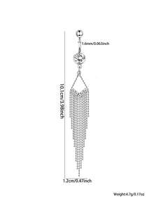 1 件时尚性感长流苏锆石肚脐环，女士身体穿孔首饰，派对配饰 - 流蘇 - 查看 7