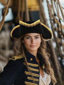 Adult Pirate Hat For Women Colonial Tricon Hat Halloween Costume Accessory - 彩色 - 查看 10