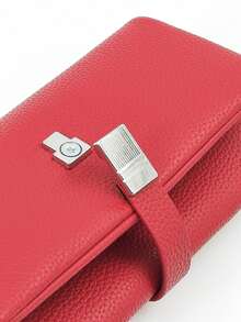 MINGYOU 女士超柔软红色 PU 钱包 动物与树皮纹理 大容量 多功能手机钱包 精致扣环 多卡位 手拿包 拉链硬币和证件夹 柔软轻便 适合聚会 约会 节日 女士礼物 钱包 钱夹 长款钱包 - 紅色 - 查看 6