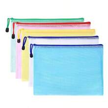 Bolsos com zíper para classificação e armazenamento - Perfeito para ponto cruz, jogos de quebra-cabeça, viagens, escola, jogos de tabuleiro e material de escritório - Tamanho carta A4 (a cor é aleatória)