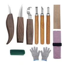 Aimall Wood Carving Kit, 10 PCS Wood Carving Set - Wood Carving Tools With Canvas Case,Sharp Cr-V 60 Steel Blades, Wood Chisel Sets For Beginners And Professionals