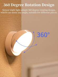 Bewegungssensor Nachtlicht, 360° drehbares LED Nachtlicht Schranklicht tragbar, Nachtlicht für den Innenbereich in Schlafzimmern, Fluren, Küchen, Kleiderschränken, Schränken