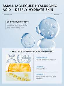 1套6入組保濕QUIYUM玻尿酸護膚套裝（面霜30g＆潔面乳50g＆眼霜15g＆面部精華液17ml＆去角質磨砂膏50g＆身體乳100g），保濕和提亮皮膚護理禮盒，改善整體膚色，護膚禮品袋，適合女性和女孩自我護理旅行必備品 - 藍色 - 查看 3