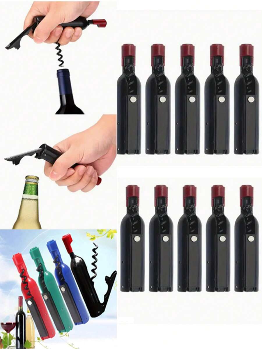 10件/6件/4件/2件/1件专业侍者开瓶器葡萄酒开瓶器套装，多功能啤酒开瓶器，创意便携式开瓶器，适用于餐厅、调酒师、派对