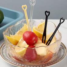 100pcs Elegant Cocktail Picks, For Appetizers, Fruit Skewers, Party Events, Charcuterie Boards, Decorative Stringing, Christmas - Multicolor - View 4