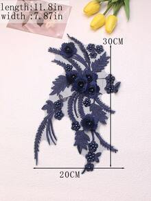 Handgefertigte 3D bestickte Perlenblumen Dekorative Applikationen, DIY Kleidungszubehör, Brautkleid Verzierungen, Größe: 30cm x 20cm