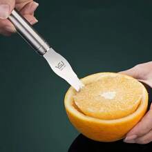 Orange Peeler Tools - Stainless Steel Citrus Peel Cutter, Easy Open Lemon Peeler, Vegetable Slicer, Fruit Tools - Kitchen Gadgets - For Kitchen Enthusiasts & Home Cooks - Perfect Gift For Housewarming - Silver - View 3