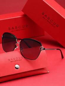 BARCUR Gafas de sol de gran tamaño para mujer de la marca BARCUR con lentes TAC que dan forma al rostro, a prueba de viento y polvo, resistentes a los rayos UV y que reducen el deslumbramiento, con empaque de marca, un regalo perfecto