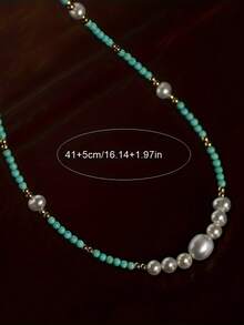 1 chiếc vòng cổ choker đính hạt nhiều màu cổ điển tối giản, thích hợp cho các bữa tiệc và trang phục hàng ngày của phụ nữ - Nhiều màu - Xem 5