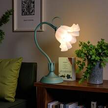Flower Table Lamp,LED Reading Light Bedside Vintage Flower Night Light,3 Colours Modes Kawaii Bedside Lamps Decor,With E26 Bulb Nightstand Lights For Living Room Office Bedroom Home Decoration(Including Free Bulb ) - US A Type Plug(110-127V) - View 7
