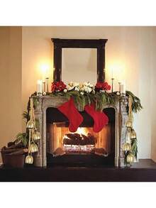 Decorative Bells, Christmas Decorative Bells, Metal Indoor And Outdoor Blessing Bells, 4-Piece Sets Of Harmony Bells, Vintage Handmade And Rustic Lucky Christmas Bells Hang On The String Home Decor Christmas Decorations Room Decor Winter Christmas Decorations Home Christmas Gifts Christmas Decor - Multicolor - View 6