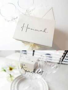 Personalized Custom Name Tag Stickers, Vinyl Decal Stickers, Name Stickers, Date Stickers, DIY Gifts, Handmade, Handwriting, Wedding Stickers, Gift Stickers. Customizable Holographic Name Stickers For Glass, Cups, Rolls, Balloons