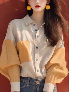 女士衬衫 - 黃色 - 查看 5