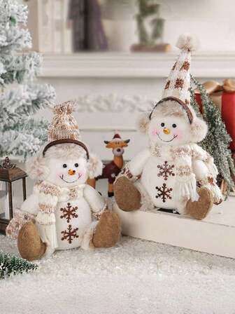 1 st. snögubbedekor, tillverkad av polyestertyg, lämplig för semesterheminredning och festdekoration, perfekt för vinterheminredning, högtidsfirande, julfest, halloweendekoration, högtidsdekoration, festgåvor, rolig julfestdekoration, god jul, gott nytt år, juldekoration, perfekt julklapp till vänner