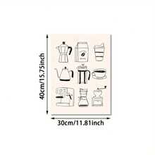 1pc Minimalist Coffee Aesthetic Unframed Poster - Modern Neutral Vintage Black And White Line Art Canvas Print, Coffee Machine And Brewing Equipment Illustration, Frameless Wall Decor For Home, Kitchen, Cafe, Office, Unique Gift For Coffee Lovers, Coffee Bar Decoration