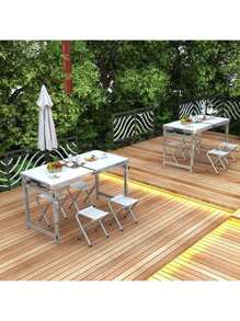 1 pieza Mesa plegable, Mesa de comedor portátil, Mesa pequeña ajustable en altura para llevar a mano para uso en exteriores, mercado nocturno, exhibición de puestos, casa de alquiler, escritorio sencillo