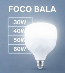 LUCASA Foco LED de luz fría de 50W, alta potencia, foco bala de techo, 4000lm, luz blanca 6500K, iluminación residencial y comercial eficiencia energética diseño moderno instalación fácil resistente para interiores y exteriores - 50W - Ver 1
