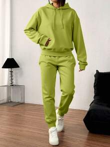 Women Two-Piece Outfits - Lime Green - View 2