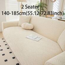 1 件提花毛绒沙发套，现代简约防滑沙发垫，防尘可洗沙发套，L 型沙发 1/2/3/4 座椅保护套，宠物友好型装饰，适合所有季节 - 亞麻白 - 查看 13