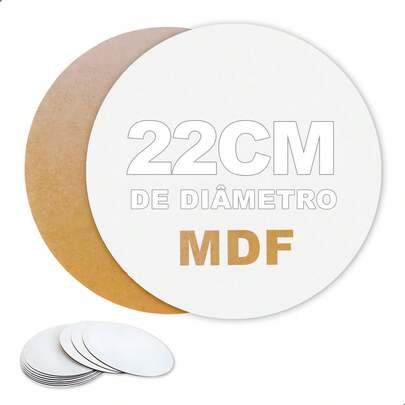 Kit 10 Cake Board 22cm Tabuleiro Bolo Suporte Base Bolo Confeitaria Em Mdf 3mm Redondo resistente