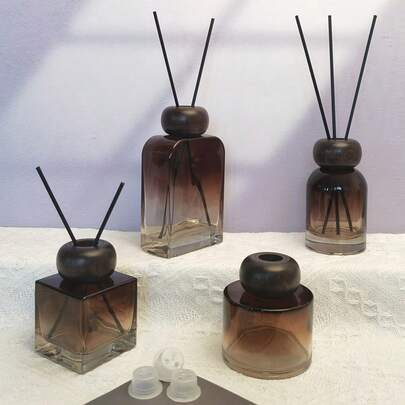 1pc Refill Bottle For Flameless Rattan Reed Diffuser Essential Oil, Beechwood Cap, Hotel/Home Fragrance Container