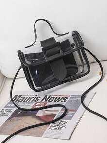 1个清新简约透明果冻包（18*13*6cm），时尚小方包，女士单肩斜挎包，PVC果冻包，简约小包，经典百搭透明包，夏季必备（下单前请确认产品尺寸） - 彩色 - 查看 16