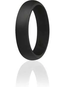 ROQ Silicone Rubber Wedding Ring Women, Dome Solid Glitter & Metallic, Breathable Silicone Wedding Band, Anniversary Rings, Promise Ring, Multi Packs, Multi Colors - Nâu đỏ, Vàng hồng, Đá cẩm thạch, Đen - Xem 1