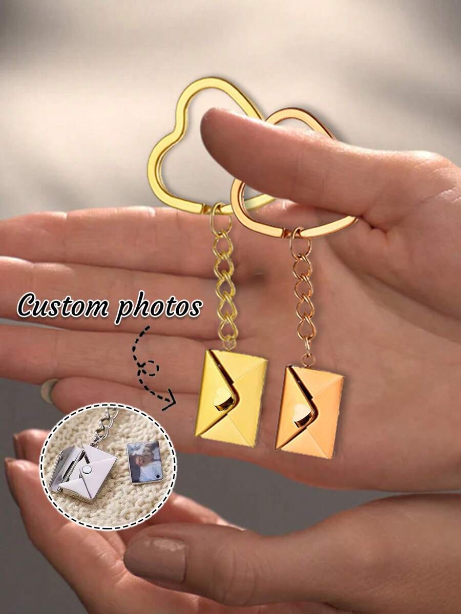 Quà tặng tốt nghiệp cá nhân hóa dành cho bạn thân, móc khóa ảnh tùy chỉnh, móc khóa phong bì ảnh cá nhân hóa, thích hợp làm quà tặng ngày Valentine. - Móc khóa SUV-Heart - Xem 1