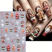 Christmas Nail Art Decals/Cartoon Nail Stickers/Cute Girl Style/Christmas Gift - Multicolor - View 6