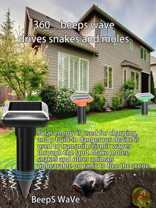 Solar Ultraschall-Vertreiber - Outdoor Schädlingsvertreiber für Schlangen, Wühlmäuse, Maulwürfe, wetterfeste Bodenverankerung, für Garten, Bauernhof, Feld