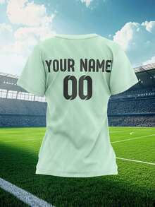 2025 Customized Sports Jersey, Summer Outdoor Sportswear Short Sleeve Top, Women's Sports Team Club Training Jersey Top With Front & Back Personalized Name & Number, Moisture-Wicking Breathable Casual Everyday Wear, Party Outfit