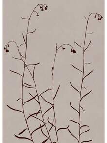 1 pieza Impresión de póster de pintura en lienzo con arte de pared minimalista, diseño floral abstracto de patrón geométrico moderno para decoración del hogar y la sala de estar