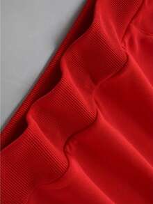 Women's Fashion Casual Sporty  Outdoor Hooded Sweatshirt, Comfortable  Print Sweatshirt, Couple Sweatshirt, Unisex Loose Fit - Red - View 4