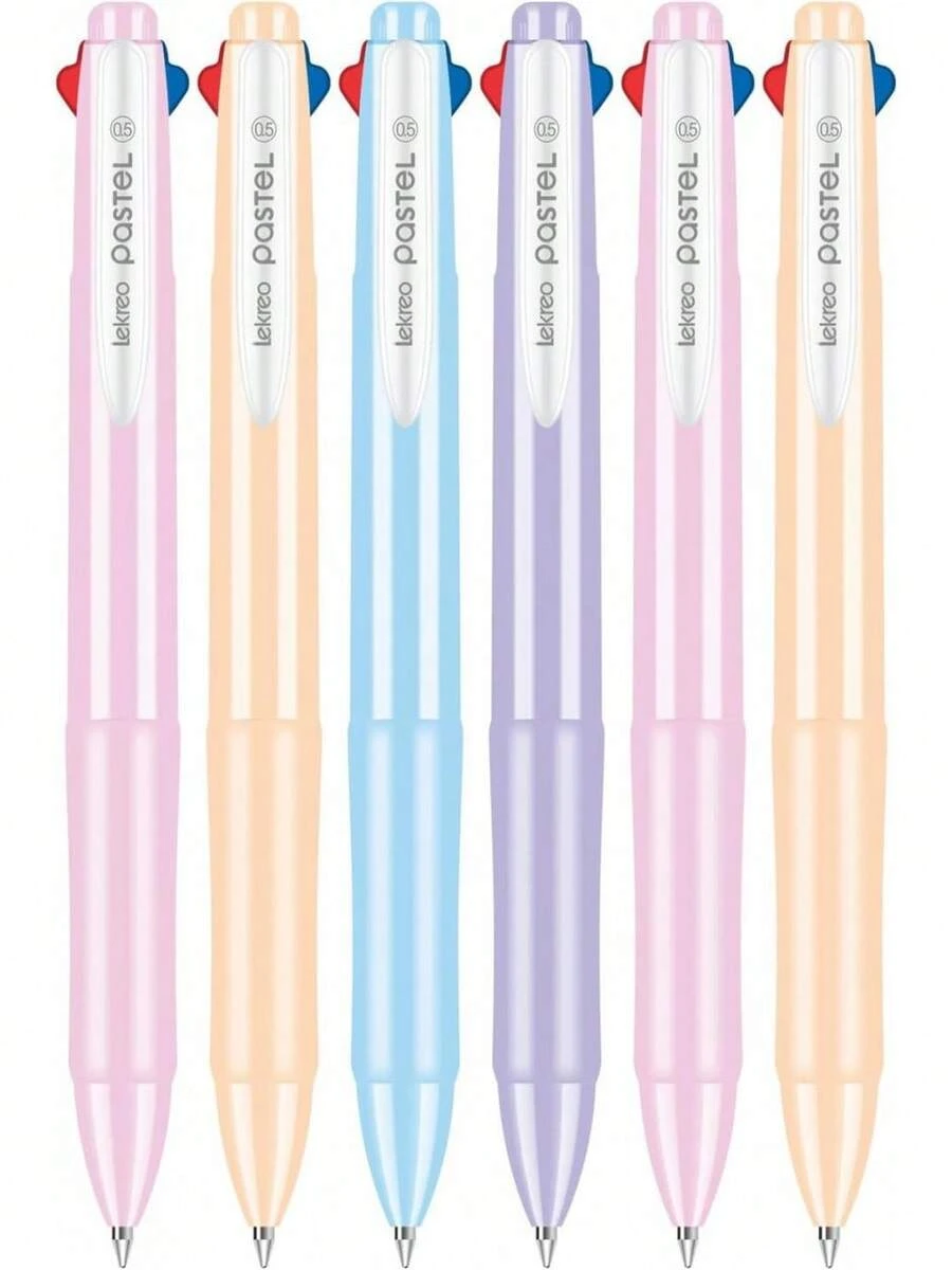 Multi-Color Ballpoint Pens, 4-In-1 Colored Pens 0.Medium Fine Point,Ballpoint Pens Planner Journaling,Assorted Ink, 6-Count - 1 - Xem 1