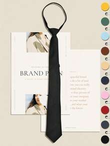 1 条男士 5 厘米纯色拉链领带，西装衬衫装饰，适合日常聚会和商务场合