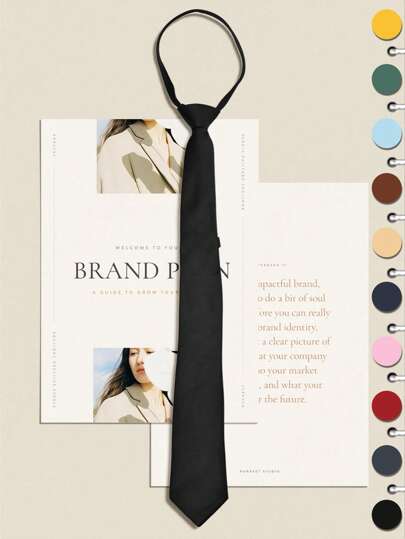 1 条男士 5 厘米纯色拉链领带，西装衬衫装饰，适合日常聚会和商务场合