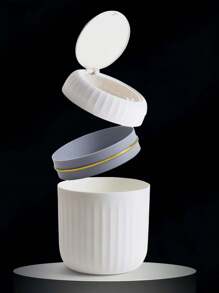 Mini Desktop Trash Can, With Lid, With Garbage Bag, Top Gallon Small Countertop Trash Can, Small Desktop Plastic Lid Trash Can, Desktop Small Recycling Cute Trash Can, Gallon Suitable For Office Bathroom, Kitchen, Living Room, Bedroom, Pink Mini Trash Can, With Lid,