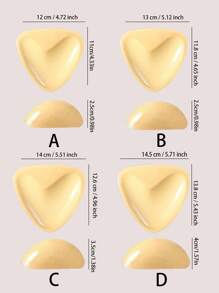 1 Pair Of Double Sided Self-Adhesive Bra Pads, Chest Pads Adhesive Pads, Reusable Padding Pads, Bra Bikini Invisible Thickened Chest Pads Waterproof For Swimming