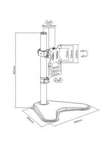 Single Screen Monitor Mount For 13"-32" Monitors With Swivel, Tilt And Rotate - Black - Default - View 5