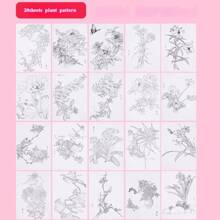 Set de colorear para adultos con acuarelas - 20 patrones florales + 1 imagen de referencia, perfecto para la práctica diaria de pintura con acuarelas, papel especial para acuarelas, regalo ideal para festivales y cumpleaños