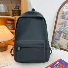 NetHong New Casual Large Capacity Backpack Fashion Solid Color Simple School Bag Outdoor Travel Laptop Rucksack UK - Black - View 1