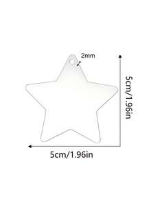 50pcs Clear Acrylic Christmas Ornaments, Blank Acrylic Decoration For Carving DIY Projects And Art Crafts, Holiday Decoration Hanging Ornaments - Multicolor - View 3