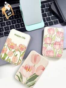 1/2pcs Tulip Folding Makeup Mirror, Adjustable Mini Desktop Mirror, Ins Style Tulip Flower Handheld Mirror, Pocket Mirror, Travel Portable Mirror, Birthday/Holiday Gift For Female Friends,Giveaways,Travel,Cheap Stuff,Travel Essential - Multicolor - View 3