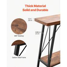 Narrow Console Sofa Table, 70.9 Inches Behind Couch Table, 2-Tier Long Entryway Table And Skinny Hallway Table, Narrow Sofa Table With Metal Frame, For Entryway, Hallway, Living Room & Bedroom - Multicolor - View 4