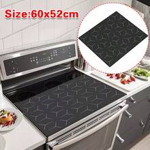 Large Induction Hob Protector Mat 52*60cm Silicone Heat Resistant Mats Washable - Black - View 2