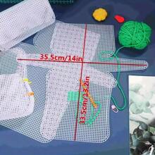 3/6pcs Cross Stitch Net DIY Crochet Bag Making Kit, Grid Bag Plastic Canvas Shapes Patterns, Handmade Craft, Knitting, Gift, Customized, Adult Handicraft, Sewing Supplies, DIY Crochet, Handicraft Kit, Bag Bottom Board, Bag Accessories, Suitable For Sewing Tools, Sewing Accessories, Art Accessories