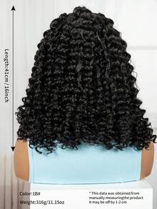 1pc 16 Inch Women's Short Braid Wig Black 13*6 Front Lace Short Braid Synthetic Fiber Wig, Breathable, Comfortable And Stylish Basic, With Heat-Resistant Fiber Daily Wear